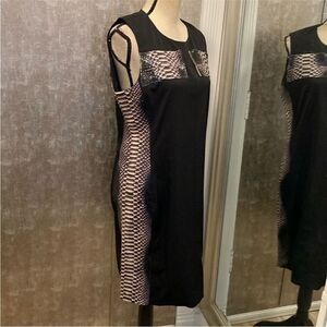 Reed Krakoff Black python skin panelled dress, US10